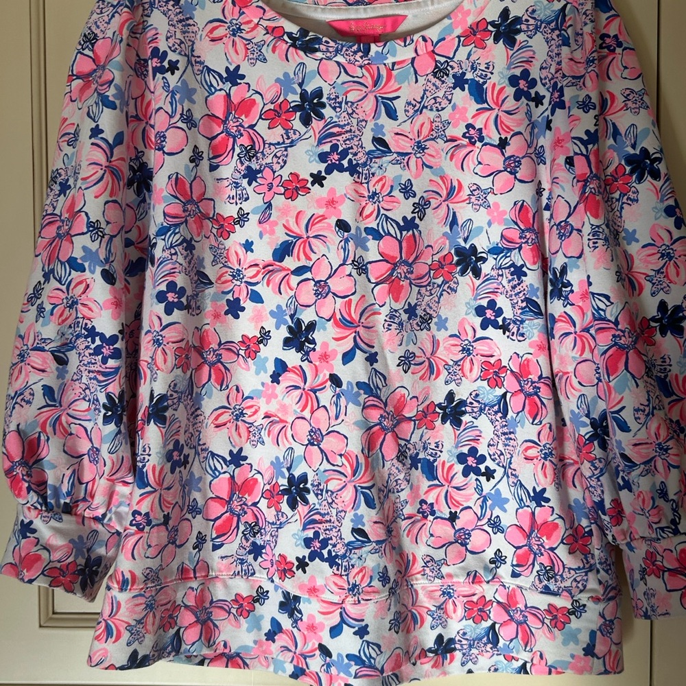 Lilly Pulitzer Vibrant Pink and Blue Top
